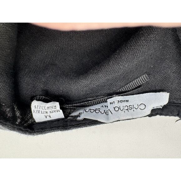 NWT CRISTINA VERGANI Made In Italy Linen Blend Sz M Wide Leg Jumper Black - Picture 4 of 8
